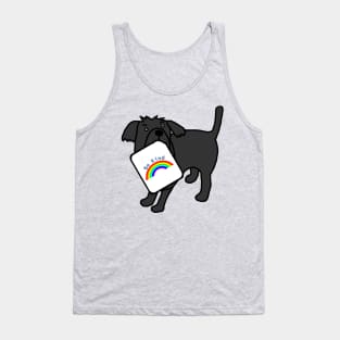 Cute Dog says Be Kind with Rainbow Tank Top